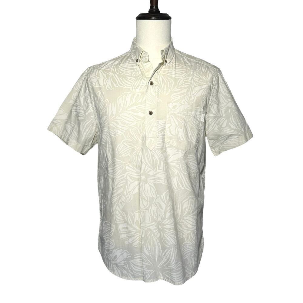 Chubbies | Men | Cream Tropical Palm Print Beach Popover Shirt | Medium - Picture 2 of 11